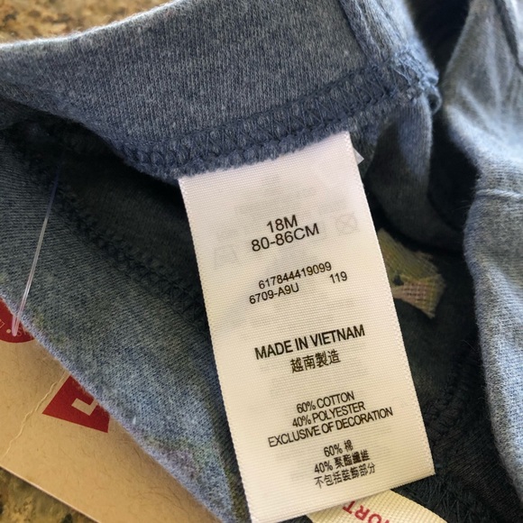 Levi’s- 18 months blue knit denim shorts - Picture 2 of 2